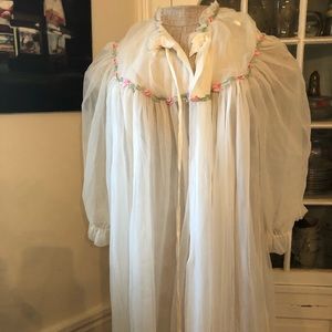 Vintage sheer embroidered robe